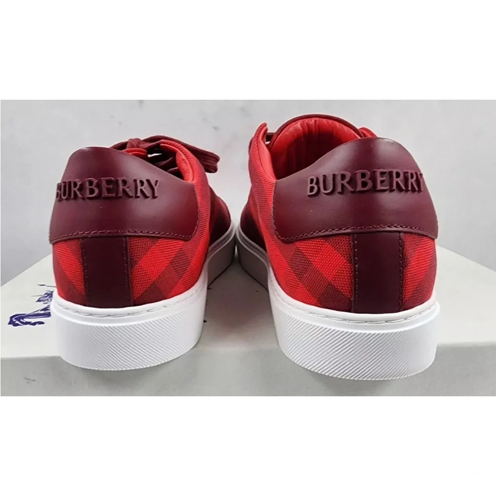 Burberry Crimson Checkered Sneakers - Picture 3 of 10